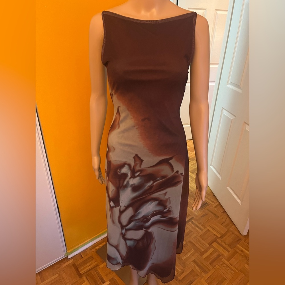 Motel Rocks Brown Printed sz S dress romantic
